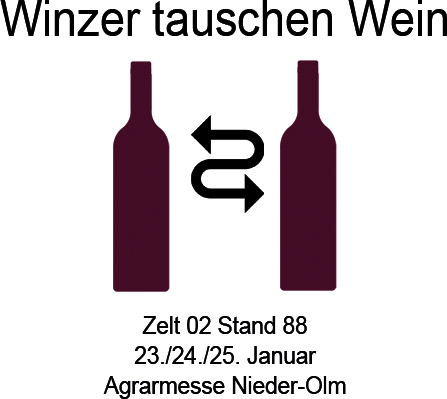 Winzer tauschen Wein bei den Agrartagen 2019 in Nieder-Olm